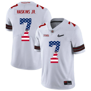 Ohio State Dwayne Haskins 7 American Flag White 1 Football Jersey