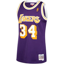 Load image into Gallery viewer, Shaquille O'neal Los Angeles Lakers Mitchell &amp; Ness 1996-97 Hardwood Classics Swingman Jersey – Purple