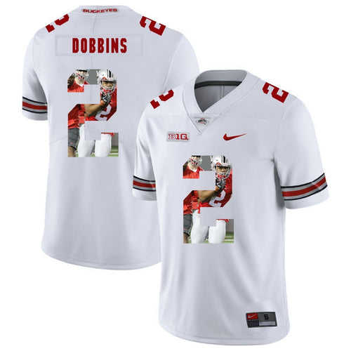 Ohio State J.K Dobbins 2 Digital Art White 2 Football Jersey