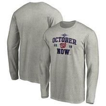 Load image into Gallery viewer, Washington Nationals Majestic 2019 Postseason Ace Long Sleeve T-Shirt - Heather Gray MLB T-shirt