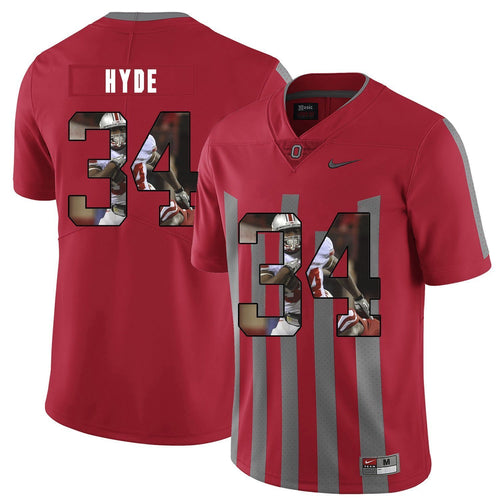 Ohio State Carlos Hyde 34 Digital Art Red 2 Football Jersey