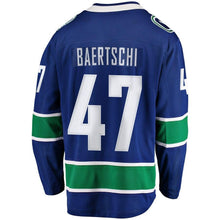 Load image into Gallery viewer, Sven Baertschi Vancouver Canucks Breakaway Player Jersey - Blue NHL Jersey