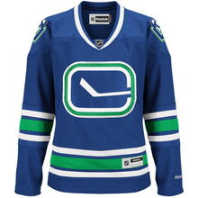 Load image into Gallery viewer, Vancouver Canucks Reebok Women's Premier Alternate Jersey - Blue NHL Women Jersey