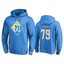 Load image into Gallery viewer, Trey Pipkins Chargers 60Th Anniversary Light Blue Men  Hoodie NFL Men's Hoodie