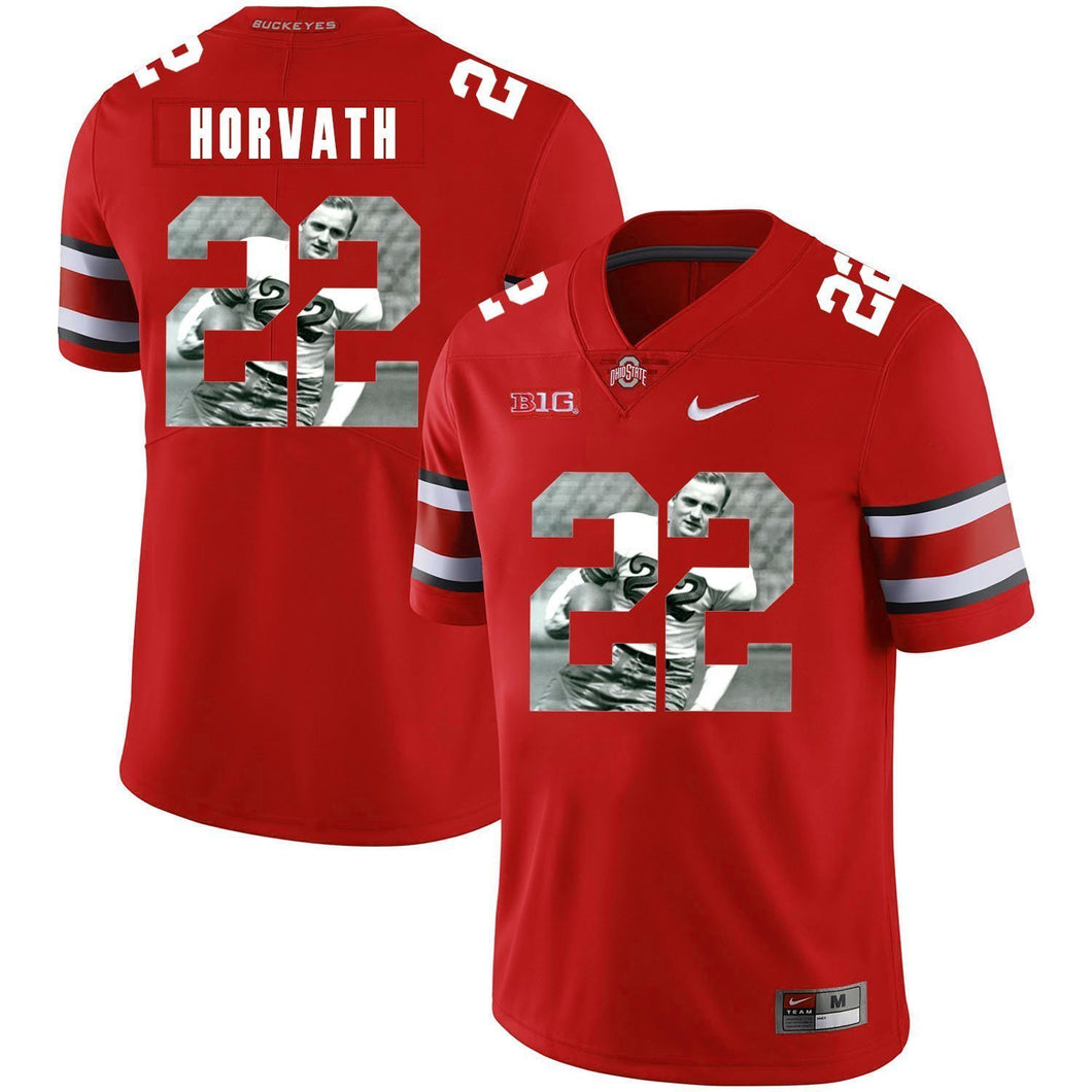 Ohio State Les Horvath 22 Digital Art Red 3 Football Jersey