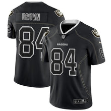 Load image into Gallery viewer, Raiders #84 Brownlights Out Black Color Rush Limited Jersey - NFL Jersey
