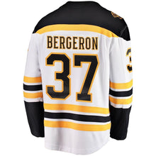 Load image into Gallery viewer, Patrice Bergeron Boston Bruins Away Breakaway Player Jersey - White NHL Jersey