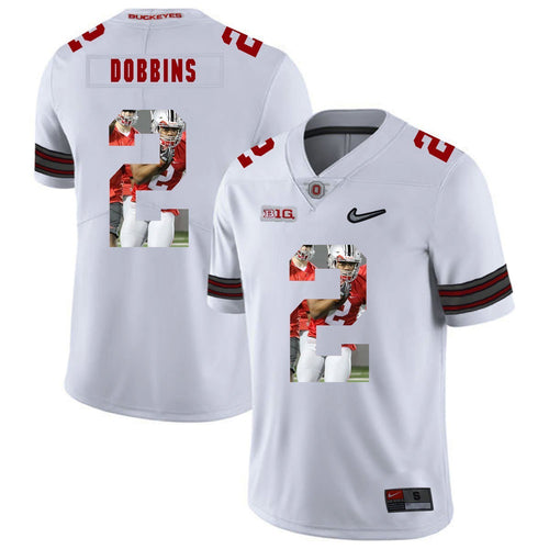 Ohio State J.K Dobbins 2 Digital Art White 1 Football Jersey