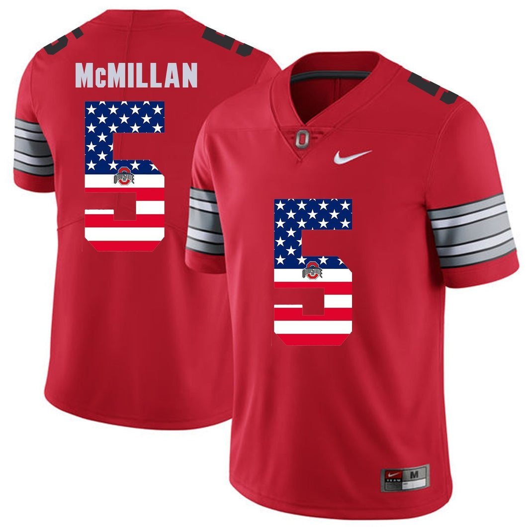 Ohio State Mcmillan 5 Red American Flag Football Jersey