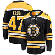 Load image into Gallery viewer, Torey Krug Boston Bruins Home Breakaway Player Jersey - Black NHL Jersey