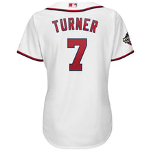 Load image into Gallery viewer, Trea Turner Washington Nationals Majestic Women's 2019 World Series Bound Cool Base Player Jersey - White MLB Jersey