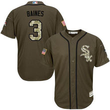 Load image into Gallery viewer, White Sox 3 Harold Baines Green Salute To Service Stitched Mlb Jerseyy