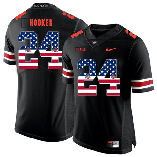 Ohio State Malik Hooker 24 American Flag Black 1 Football Jersey