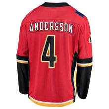 Load image into Gallery viewer, Rasmus Andersson Calgary Flames Home Breakaway Player Jersey - Red NHL Jersey