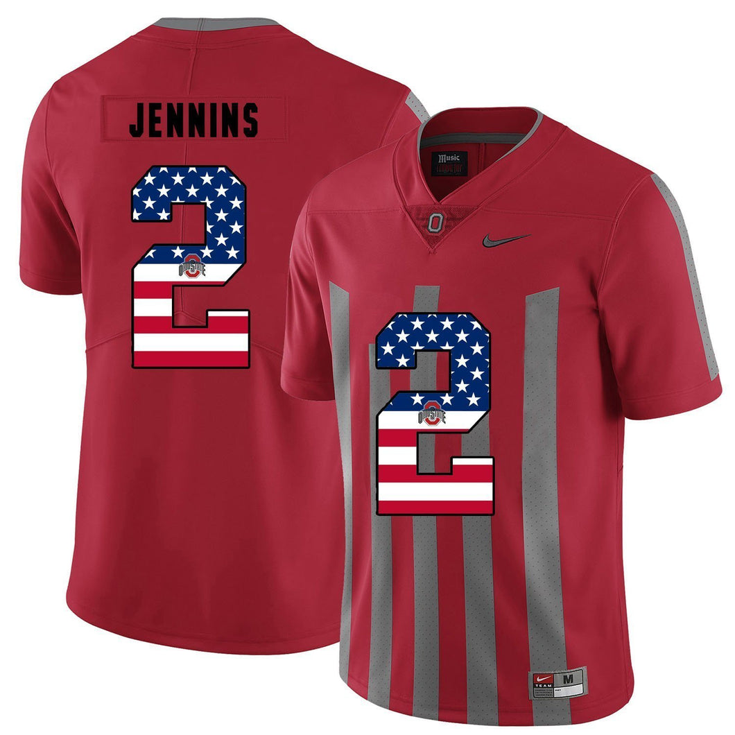 Ohio State Malcolm Jenkins 2 American Flag Red 2 Football Jersey