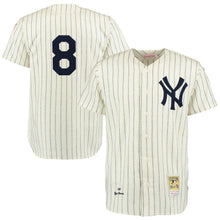 Load image into Gallery viewer, Yogi Berra New York Yankees Mitchell &amp; Ness Throwback 1951 Jersey - Cream/Navy