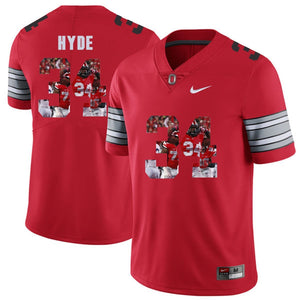 Ohio State Hyde 34 Digital Art Red Football Jersey