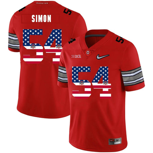 Ohio State John Simon 54 American Flag Red 1 Football Jersey