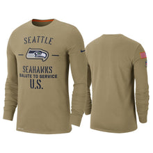 Load image into Gallery viewer, Seahawks 2019 Salute To Service Tan Long Sleeve T-Shirt NFL Long Sleeve