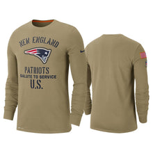 Load image into Gallery viewer, Patriots 2019 Salute To Service Tan Long Sleeve T-Shirt NFL Long Sleeve