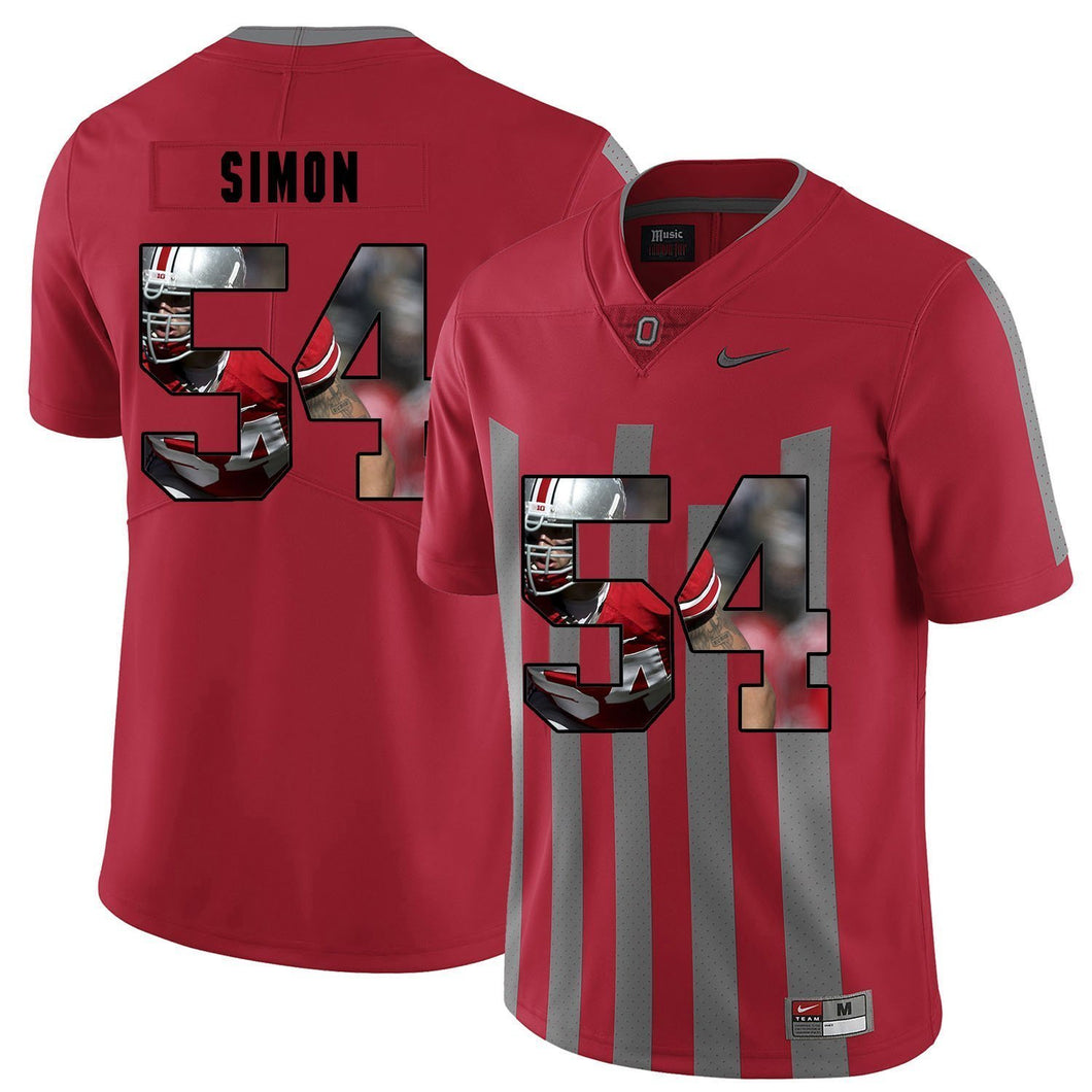 Ohio State John Simon 54 Digital Art Red 2 Football Jersey