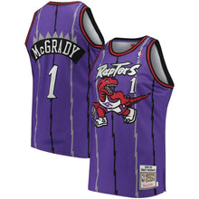 Load image into Gallery viewer, Tracy Mcgrady Toronto Raptors Mitchell &amp; Ness Road 1998/99 Hardwood Classics Authentic Jersey - Purple