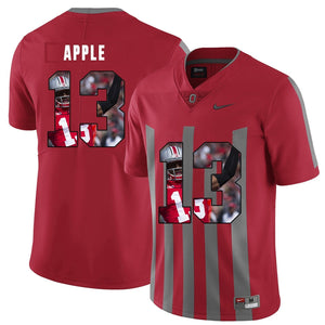 Ohio State Eli Apple 13 Digital Art Red 2 Football Jersey