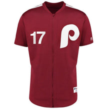 Load image into Gallery viewer, Philadelphia Phillies Rhys Hoskins Philadelphia Phillies Majestic 1979 Saturday Night Special Player Jersey Scarlet