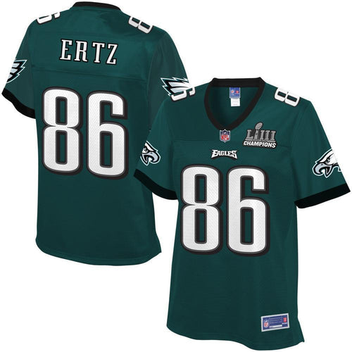 Zach Ertz Philadelphia Eagles Super Bowl Liii 53 Champions Patch Football Women's Jersey - Green - 2019