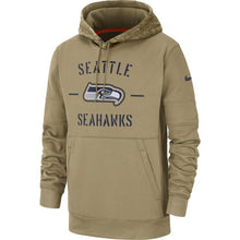 Load image into Gallery viewer, Seattle Seahawks Nike 2019 Salute To Service Sideline Therma Pullover Hoodie - Tan - NFL Pullover Hoodie