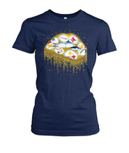 Load image into Gallery viewer, Pittsburgh-Steelers Twinkle Lips Tshirt - Ladies Tee