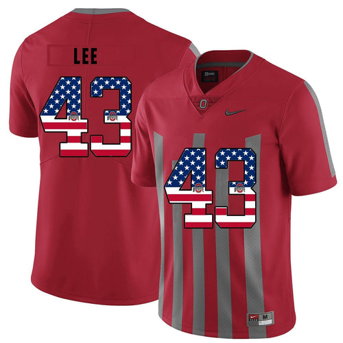 Ohio State Darron Lee 43 American Flag Red 2 Football Jersey