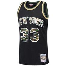 Load image into Gallery viewer, Patrick Ewing New York Knicks Mitchell &amp; Ness Straight Fire Camo Swingman Jersey – Black