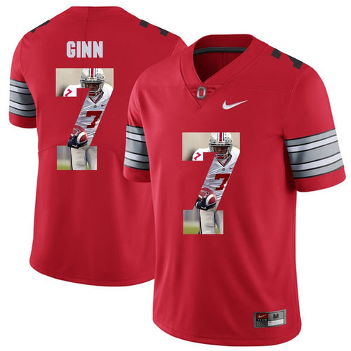 Ohio State Ginn Jr.7 Digital Art Red Football Jersey