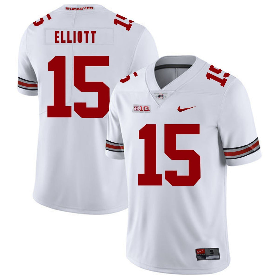 Ohio State Ezekiel Elliott 15 White Football Jersey