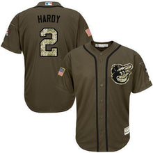 Load image into Gallery viewer, Orioles 2 J J Hardy Green Salute To Service Stitched Mlb Jersey