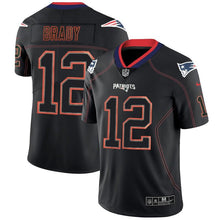 Load image into Gallery viewer, Patriots #12 Bradylights Out Black Color Rush Limited Jersey - NFL Jersey