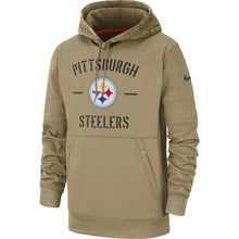 Load image into Gallery viewer, Pittsburgh Steelers Nike 2019 Salute To Service Sideline Therma Pullover Hoodie - Tan - NFL Pullover Hoodie