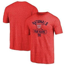 Load image into Gallery viewer, Washington Nationals  Personalized Base Runner Tri-Blend T-Shirt - Red MLB T-shirt