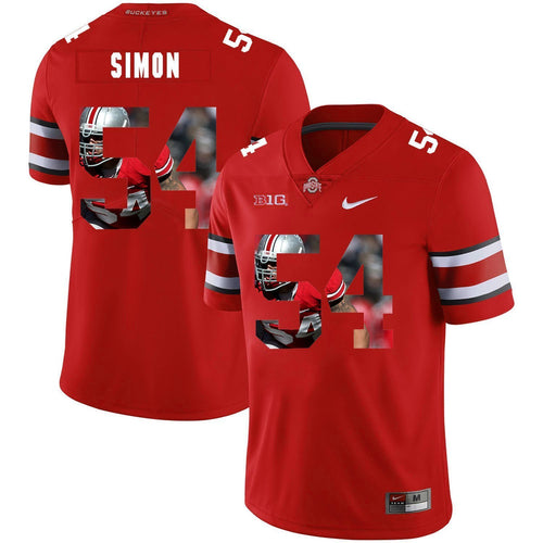 Ohio State John Simon 54 Digital Art Red 3 Football Jersey