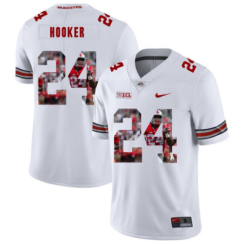 Ohio State Malik Hooker 24 Digital Art White 2 Football Jersey