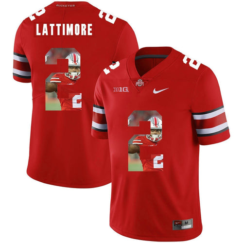 Ohio State Marshon Lattimore 2 Digital Art Red 3 Football Jersey