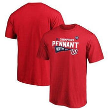 Load image into Gallery viewer, Washington Nationals  2019 National League Champions Doubleheader T-Shirt - Red MLB T-shirt