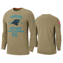 Load image into Gallery viewer, Panthers 2019 Salute To Service Tan Long Sleeve T-Shirt NFL Long Sleeve