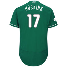 Load image into Gallery viewer, Rhys Hoskins Philadelphia Phillies St. Patrick's Day Flex Base Celtic Player Jersey – Green