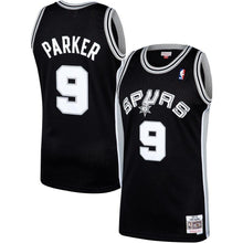 Load image into Gallery viewer, Tony Parker San Antonio Spurs Mitchell &amp; Ness 2001-02 Hardwood Classics Swingman Jersey – Black