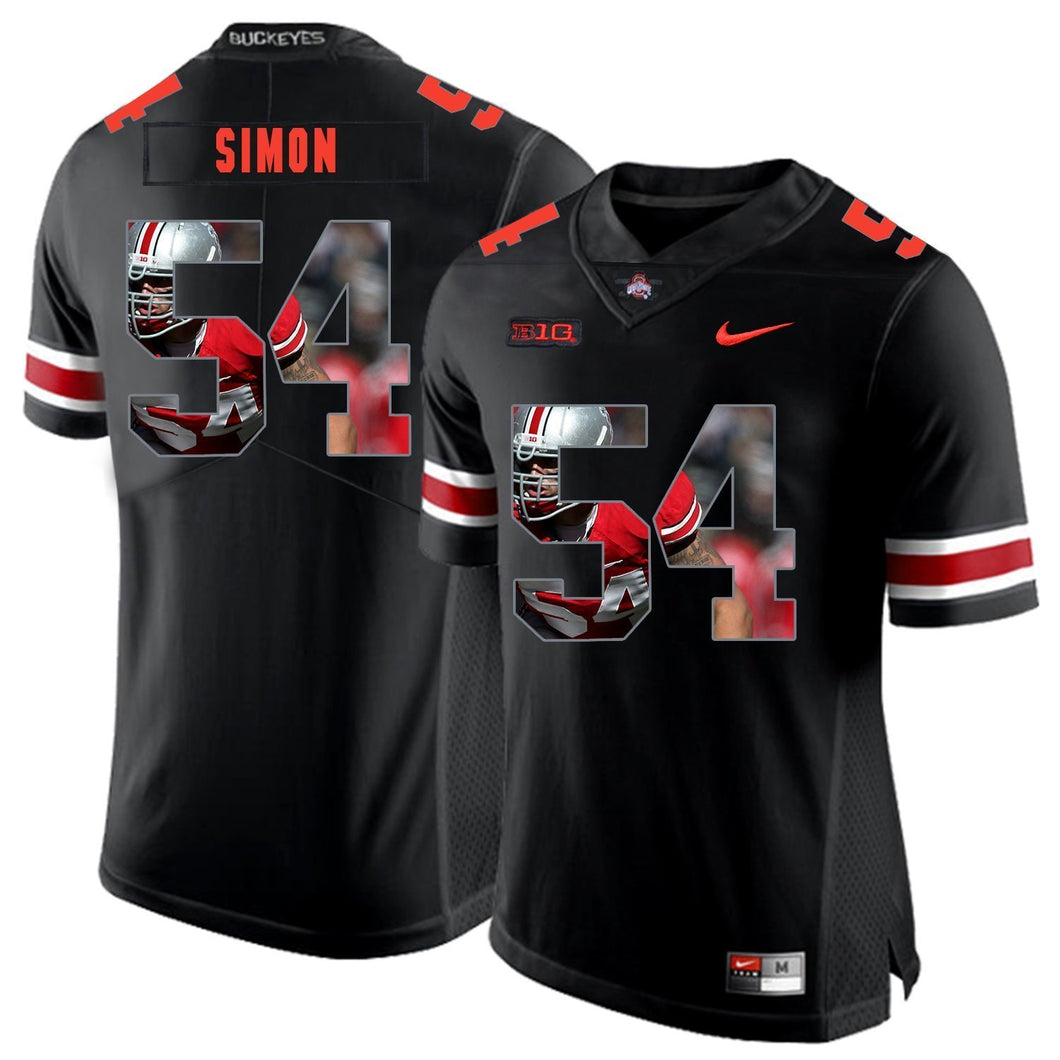 Ohio State John Simon 54 Digital Art Black 1 Football Jersey