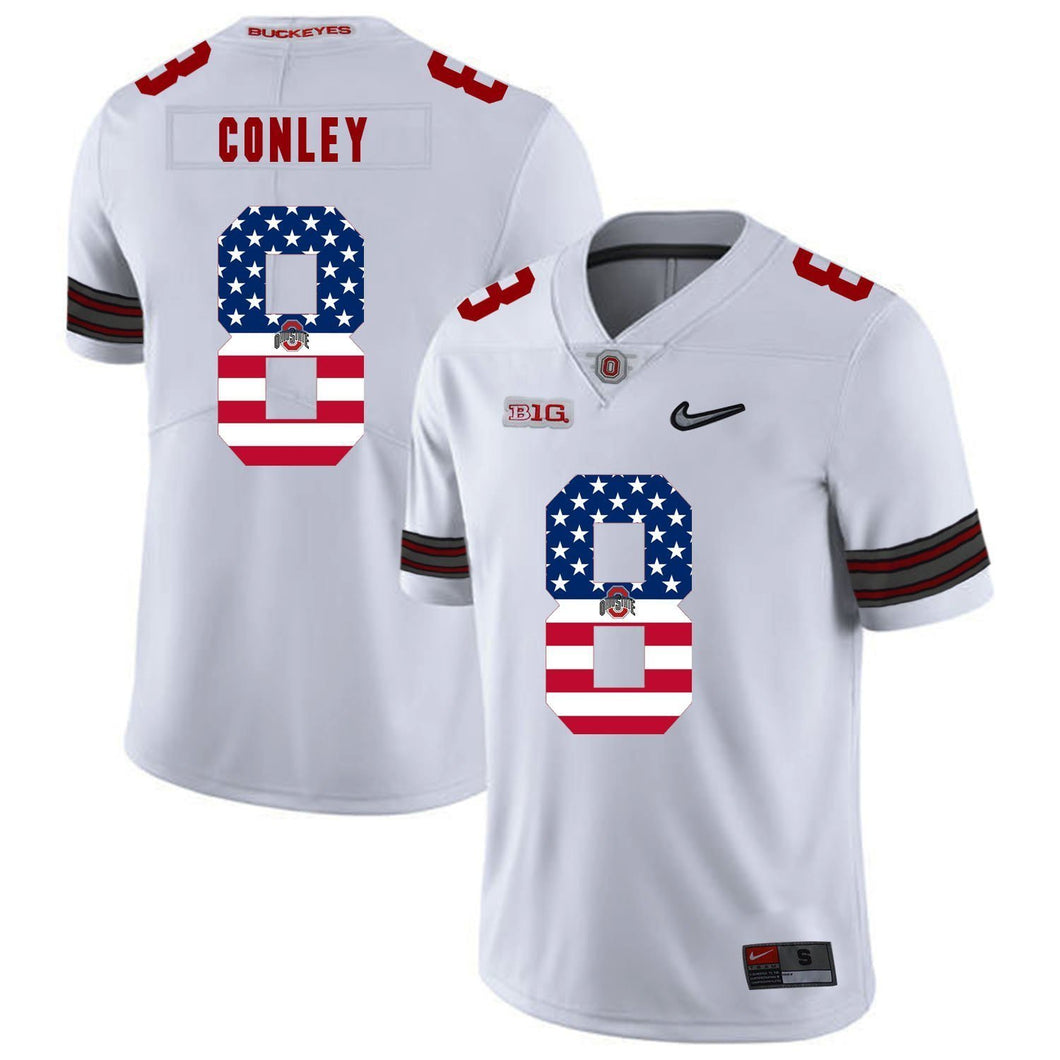 Ohio State Gareon Conley 8 American Flag White 1 Football Jersey