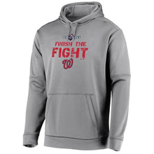 Load image into Gallery viewer, Washington Nationals Majestic 2019 World Series Bound Authentic Collection Dugout Pullover Hoodie - Gray MLB Pullover Hoodie
