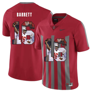 Ohio State J.T. Barrett 16 Digital Art Red 2 Football Jersey